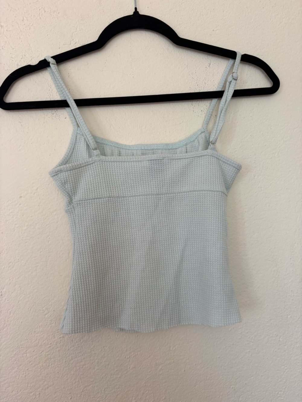 Princess Polly Pale Blue Ribbed Spaghetti Strap Top - Picture 2 of 3